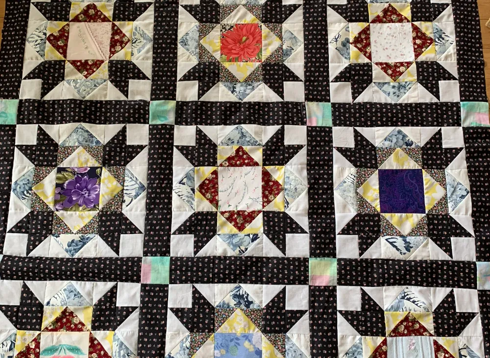 memory quilt with blocks